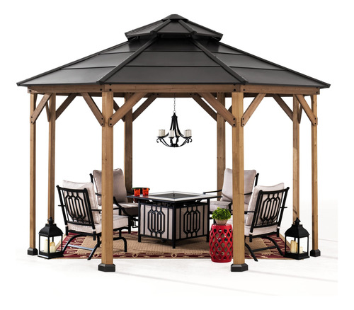 Sunjoy Allentown Collection - Gazebo De Madera Octagono Enma