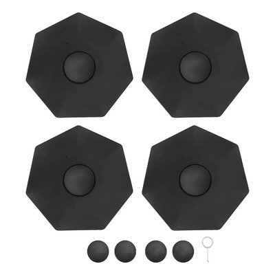 Tapa De Cubo De Rueda Central, 4 Unidades, Negra, Elegante,