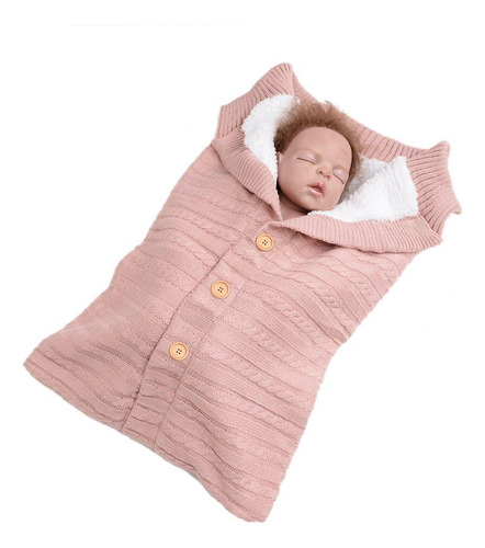 Saco De Dormir Esponjoso De Botón Punto Mullido Para Bebé