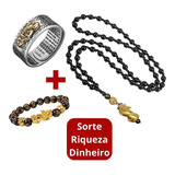 Kit Anel + Pulseira + Colar Riqueza Feng Shui Sorte Dinheiro