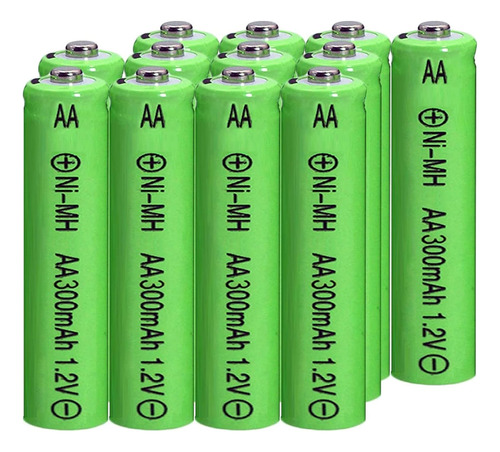 Paquete De 12 Baterías Recargables Ni-mh De 1.2 V Aa 300 Mah