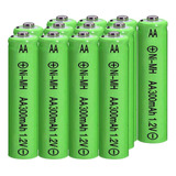 Paquete De 12 Baterías Recargables Ni-mh De 1.2 V Aa 300 Mah