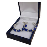 Aros Tubo Argollas De Lapislazuli En Plata