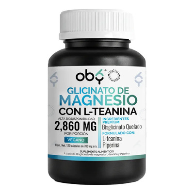 Glicinato De Magnesio Con L Teanina 3120mg Por Porción | Maxima Absorción Bisglicinato Mineral Quelado + Aminoacido + Piperina | Oby Glycinate Magnesium Complex | Vitaminas Mujer Hombre | 120 Capsulas | MercadoLibre