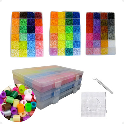 Kit Perler Hama Beads 2,6mm 45.000un 72 Cores Pinça Pegboard | Frete grátis