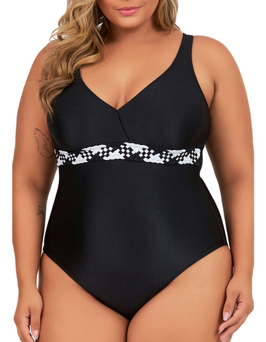 Maio Classic Trança Liso Plus Size Poliamida Banho De Mar