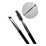 Pincel Doble Cejas Angular Con Cepillo Goupillon Maquillaje