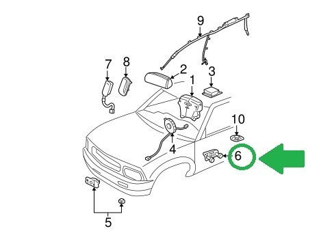 Sensor Airbag Puerta Trailblazer 02-09 15077444 Gm Original Foto 2