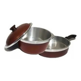 Set Cacerola Olla + Sarten 25 Cm Doña Tina Sin Teflon Oferta