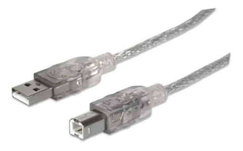 Cable Usb 2.0 Manhattan A - B 1.8 Mts Impresora Plata 333405