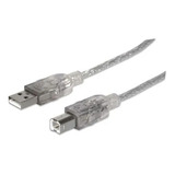 Cable Usb 2.0 Manhattan A - B 1.8mts Plata 333405 /v /vc Color Plateado