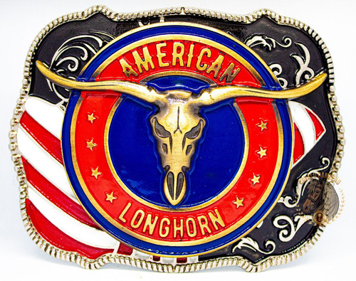 Fivela Cowboy Texas Longhorn Eua Black Especial