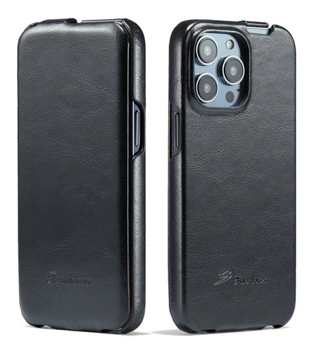 Funda De Cuero Con Apertura Superior E Inferior Para iPhone