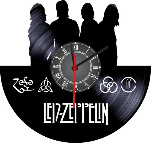 Combo Reloj En Vinilo Lp Led Zeppelin + Pin Metálico