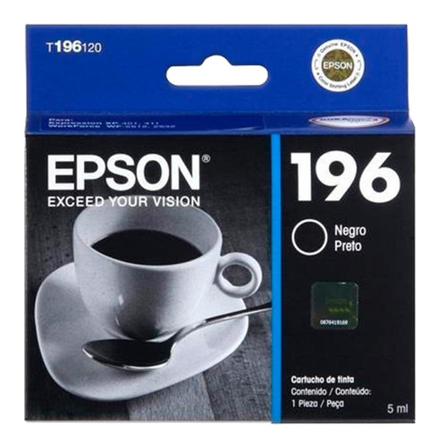 Cartucho Tinta Epson T196 Negro 196 T196120 C13t19612a Origi