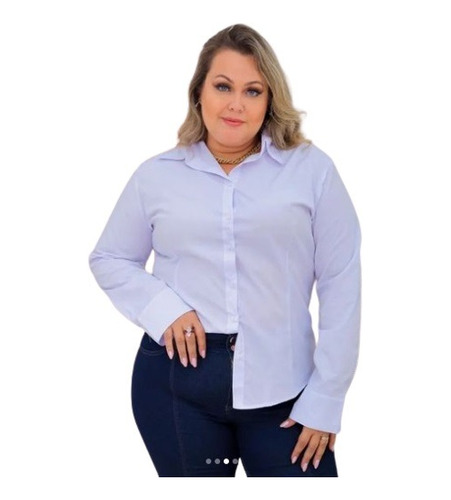 Camisete Feminina Manga Longa Plus Size