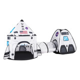 Joyin White Rocket Ship Pop-up Play Tent Con Túnel Y Casa De