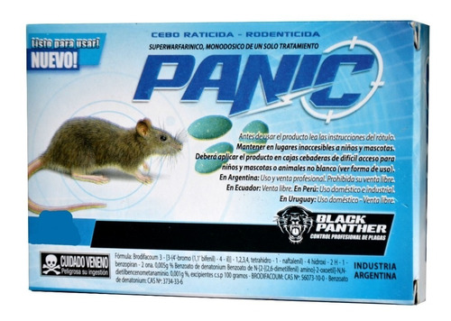 Veneno Cebo Control Ratas Raticida Panic X 5 Kilos.