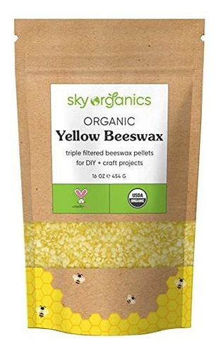 Cera De Abeja Orgánica Amarilla (1lb) Sky Organics