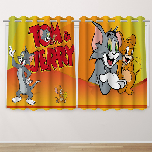Cortina Infantil Temática 2,60x1,50 Mtrs Tom E Jerry