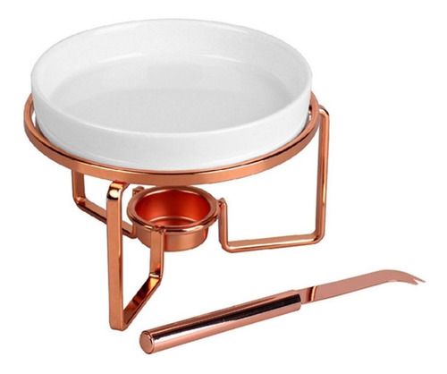 Rechaud Porcelana Para Queijo Brie Rose Gold 4pçs Haüskraft