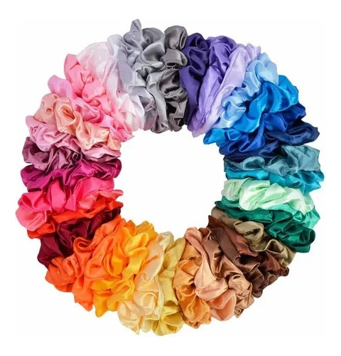 Scrunchies En Satin X 50 Unidades 