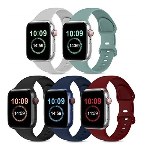 Correas Paquete De 5 Bandas Compatibles Con Apple Watch Band