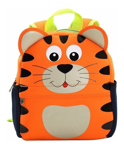 Mochila Infantil Bebe Creche Escolar Animais Tigre Macaco 