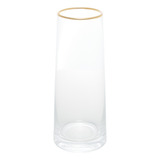Vaso Decorativo 22cm De Vidro Com Borda Dourada  Liz Wolff