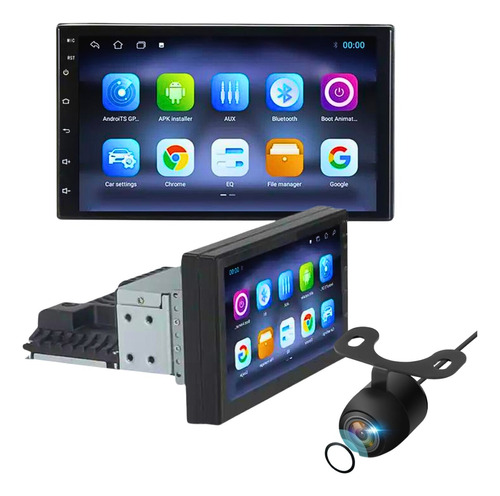 Multimidia Android 1 Din Carplay Chip 4g 7 Pol Qled C/camera