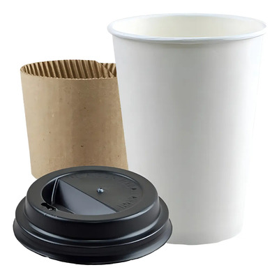 Vaso Tapa Café 12 Oz Desechable Bebida Caliente 50 Unidades Color Blanco | MercadoLibre