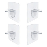 Pack De 4 Soportes Adhesivos Para Repisa O Estante   