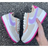 Tenis Air Force Shadow Color Rosa Moda Couro Academia