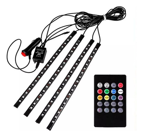 4 Tiras Led Rgb Audioritmicas De 31cm Para Autos Motos Jeeps