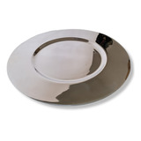 Plato Base Pewter Brillante Porta Platos Modelo Liso 34cm