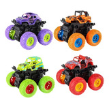 Kit 2 Carrinho Big Whell Fricção Monster Truck 4x4miniatura