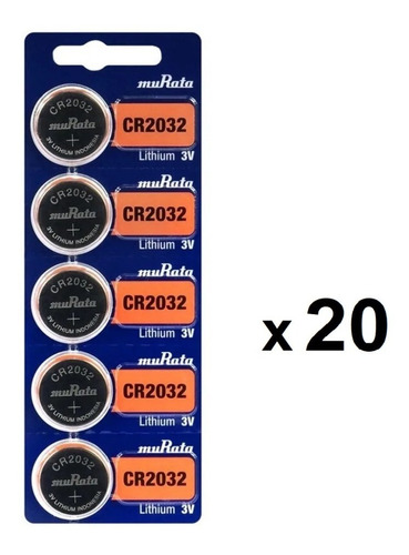 100 Baterias Cr2032 3v Sony/murata (20 Cartelas)