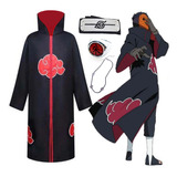 Naruto Akatsuki Capa Nube Roja+diadema+anillo+collar