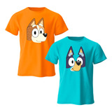 Combo Playeras Bluey Y Bingo Mama E Hijo Regalo Duo 2 Pz