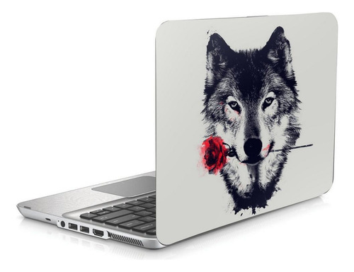 Skin Adesivo Protetor Para Notebook 15 Wolf Lobo Rosa D1