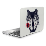 Skin Adesivo Protetor Para Notebook 15 Wolf Lobo Rosa D1