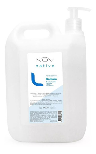 Balsam Nov Keratina/ Aceite Argan/ Lino Bidon 1900ml C/bomba