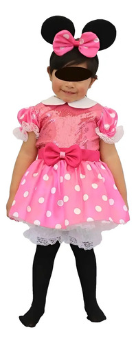 Disfraz Vestido Estilo Mimi Minnie Mouse Con Accesorios