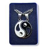 Collar Yin Yang C/ 2 Cadenas Compartir Todo Acero Quirurgico