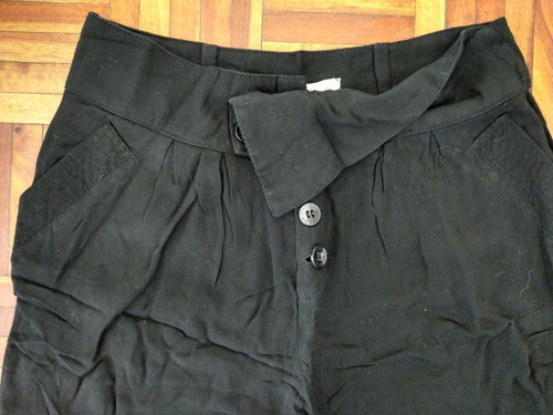 Pantalón Chupín Negro Materia Talle S De Verano Tipo Babucha