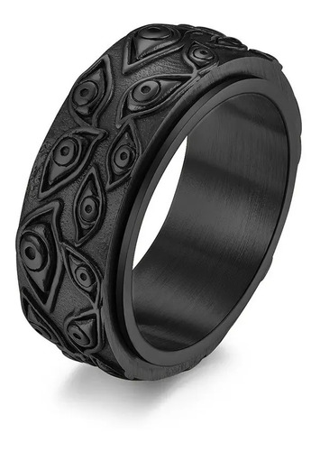 Hermoso Anillo Ojo Dios Giratorio Unisex Ac Inoxidable A245