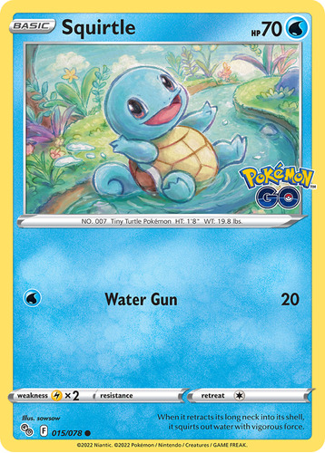 Squirtle 15/78 Carta Pokemon Pokémon Go Sword & Shield