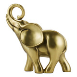Elefante Dourado Decorativo Resina 17 Cm