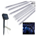 Cascata Solar 8 Tubos 252 Leds Natal Pisca Pisca Meteoro