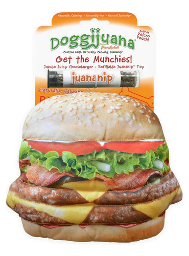 Doggijuana Hamburguesa Juguete Calmante Rellenable Juananip